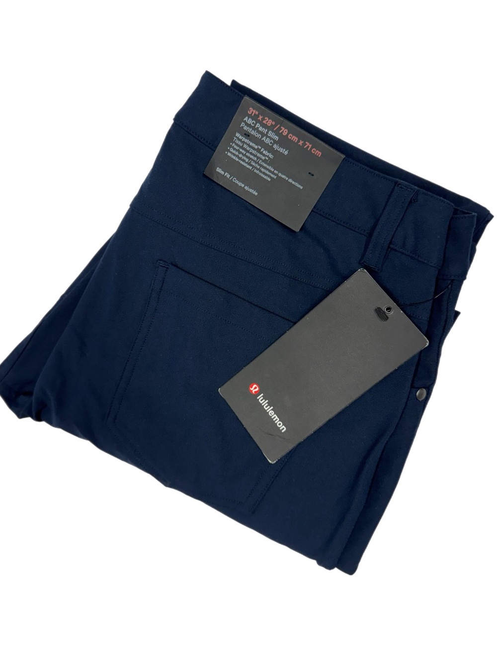NEW Lululemon ABC Pant Slim Fit 31x28 Warpstreme Obsidian Mens Trousers LM5AD7S